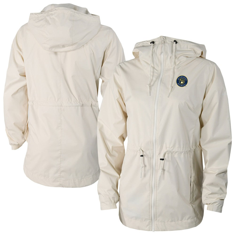 Milwaukee Brewers Women's Lily Park Full-Zip Rain Jacket - Cream | Columbia