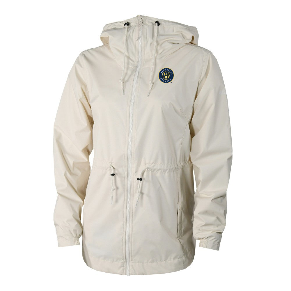 Milwaukee Brewers Women's Lily Park Full-Zip Rain Jacket - Cream | Columbia