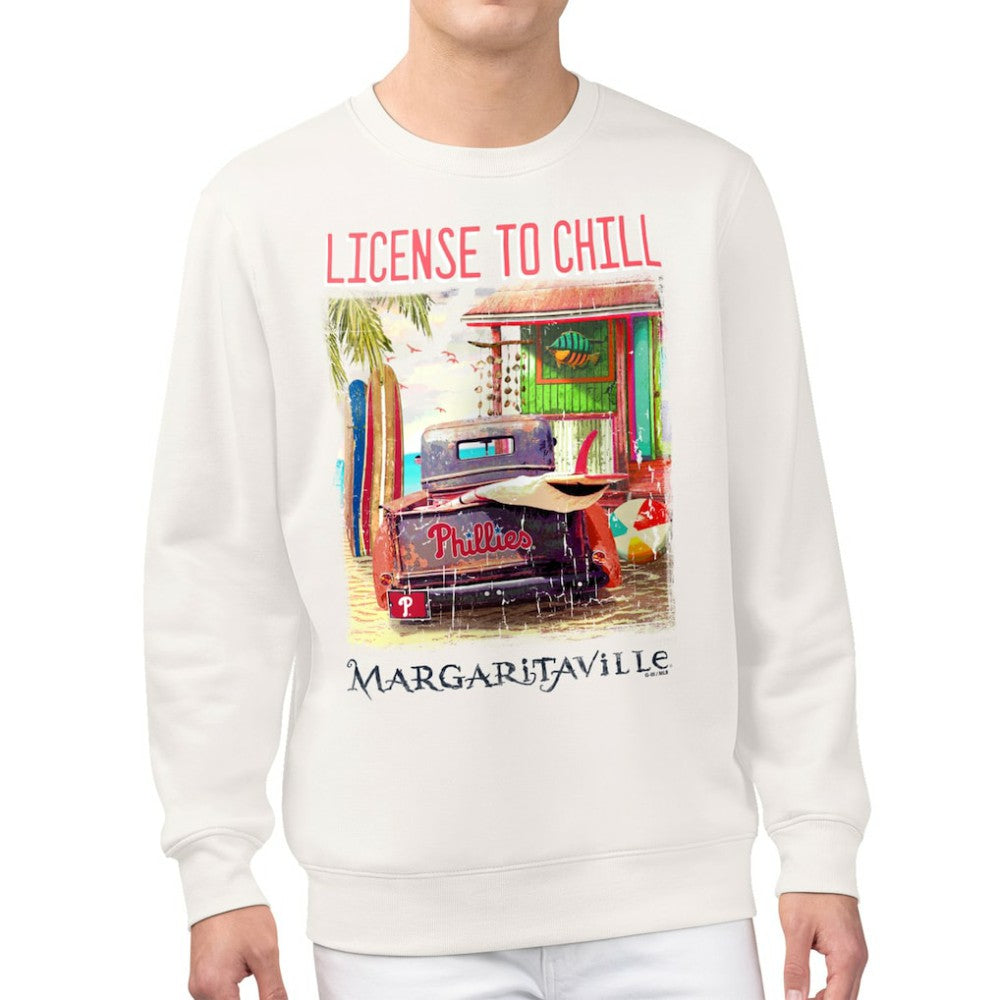 Philadelphia Phillies Margaritaville License to Chill Fleece Sweatshirt - Cream