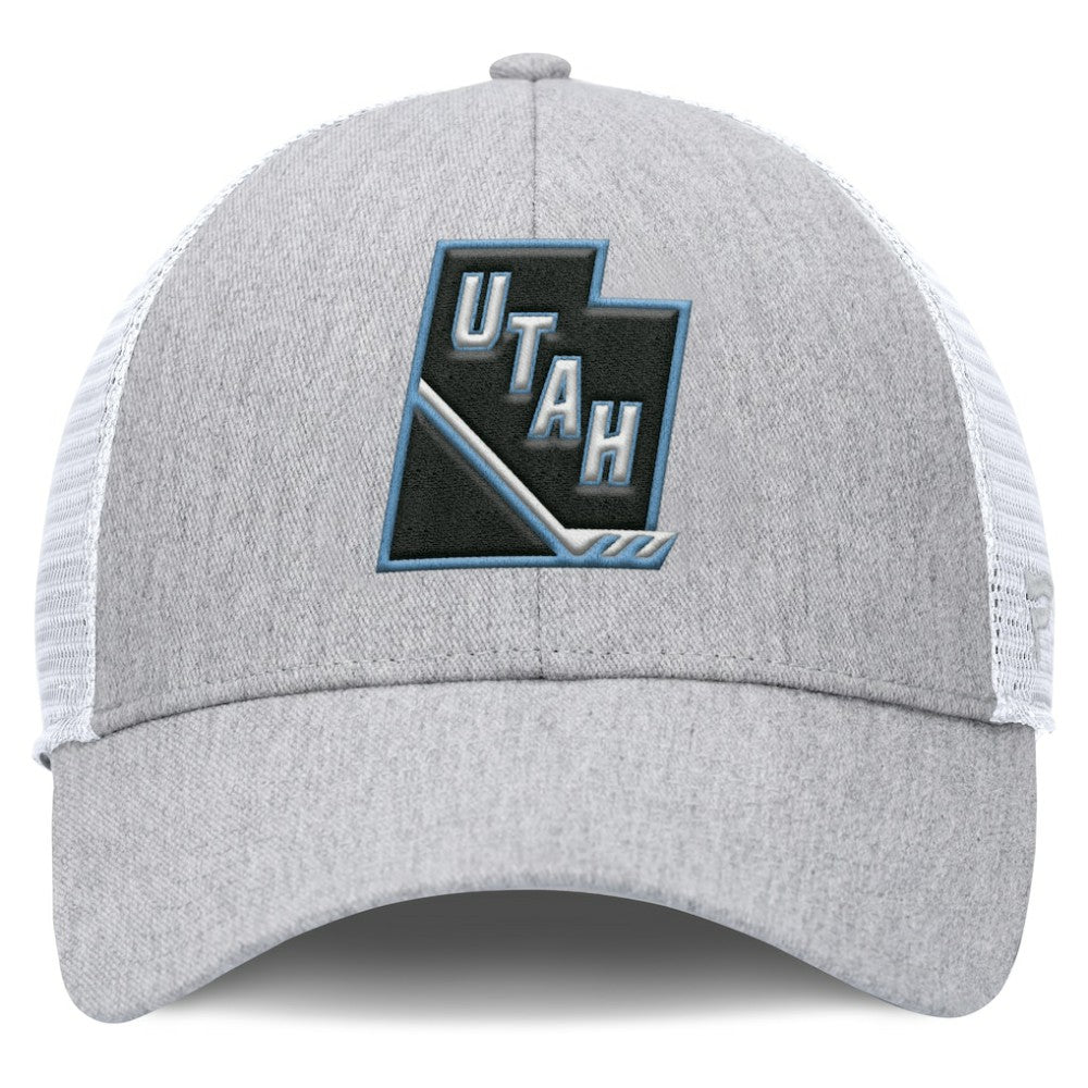 Utah Mammoth Fanatics Utah Badge Trucker Adjustable Hat Gray/White