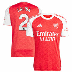 William Saliba Arsenal 2025/26 Home Replica Player Jersey - Red | Adidas on sale