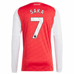 Bukayo Saka Arsenal 2025/26 Home Replica Long Sleeve Player Jersey - Red | Adidas for sale