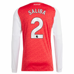 William Saliba Arsenal 2025/26 Home Replica Long Sleeve Player Jersey - Red | Adidas on sale
