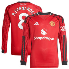 Bruno Fernandes Manchester United Youth Home 2025/26 Replica Player Long Sleeve Jersey - Red | Adidas shop