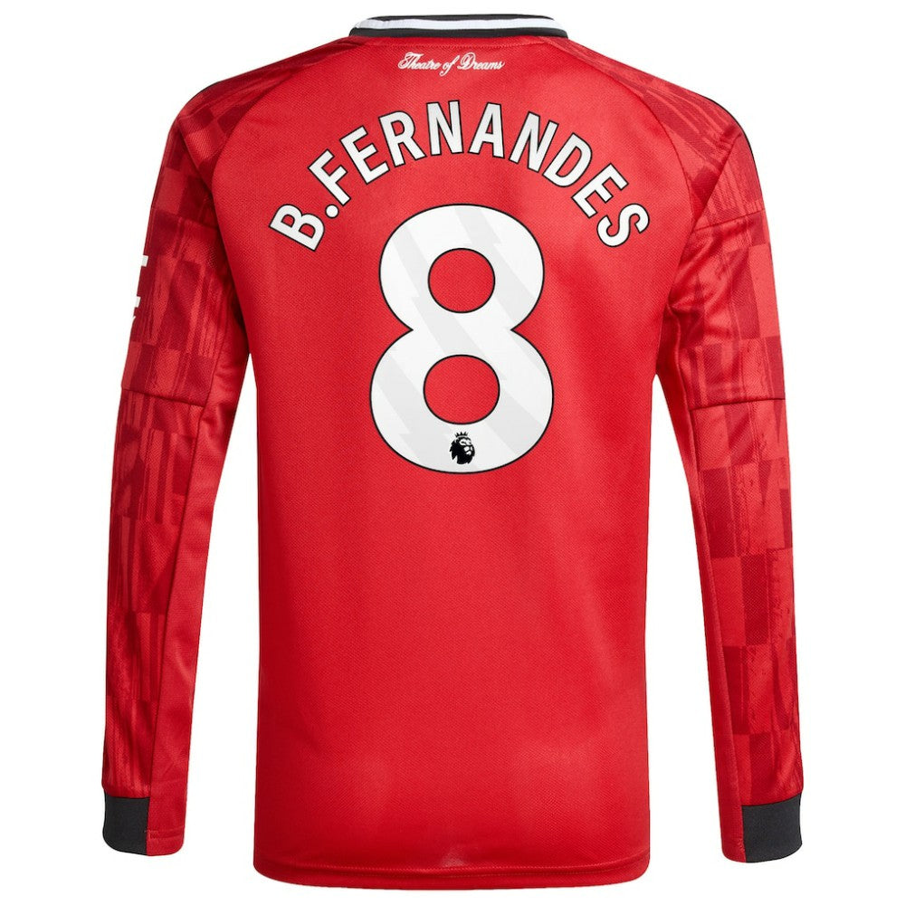 Bruno Fernandes Manchester United Youth Home 2025/26 Replica Player Long Sleeve Jersey - Red | Adidas shop
