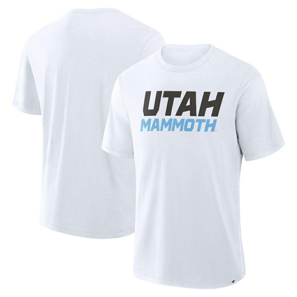 Utah Mammoth Fanatics Wordmark Stadium Slub T-Shirt White