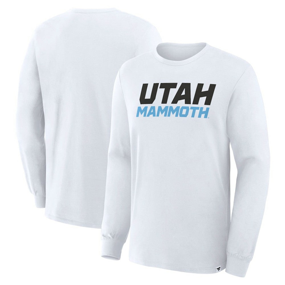 Utah Mammoth Fanatics Wordmark Legacy Long Sleeve T-Shirt White
