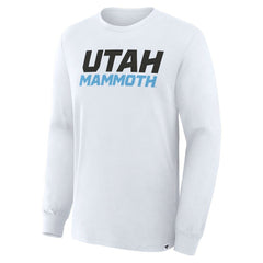 Utah Mammoth Fanatics Wordmark Legacy Long Sleeve T-Shirt White