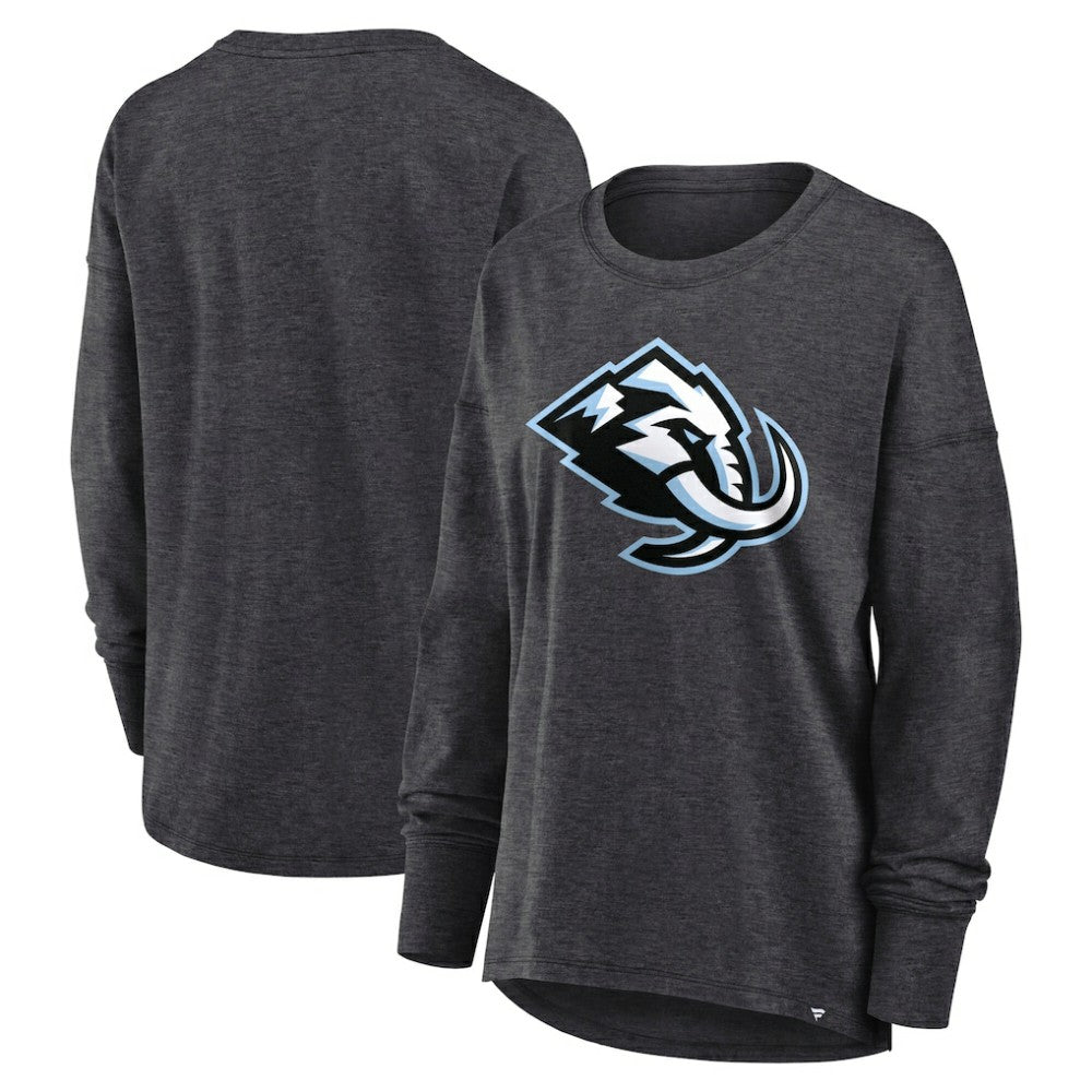 Utah Mammoth Fanatics Women's Primary Logo Legacy Long Sleeve T-Shirt Heather Charcoal