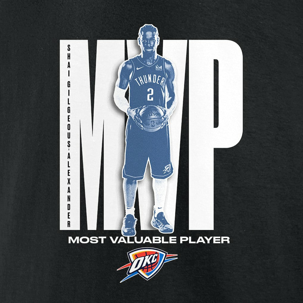 Shai Gilgeous-Alexander Oklahoma City Thunder 2025 NBA MVP T-Shirt sale - Black for sale