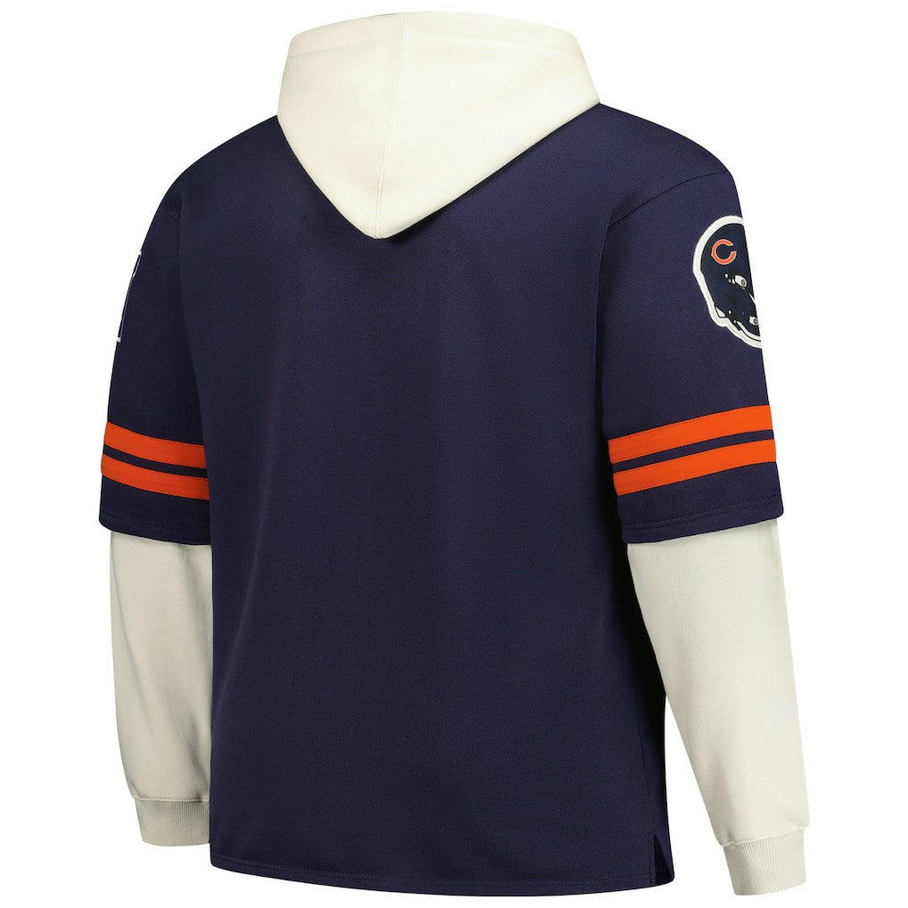 Chicago Bears '47 Big & Tall Split Zone Cornerback V-Neck Hoodie - Navy for sale