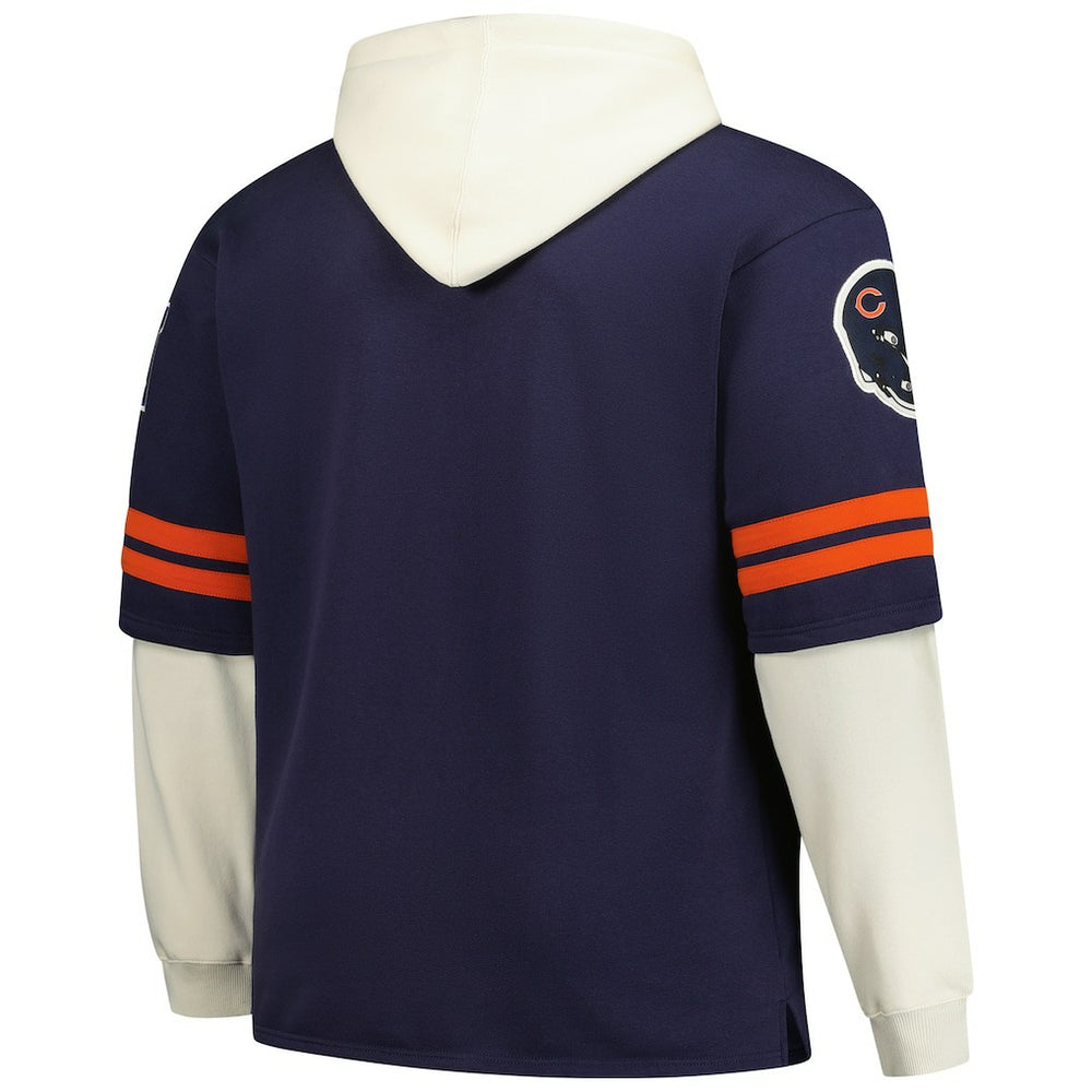Chicago Bears '47 Big & Tall Split Zone Cornerback V-Neck Hoodie - Navy for sale