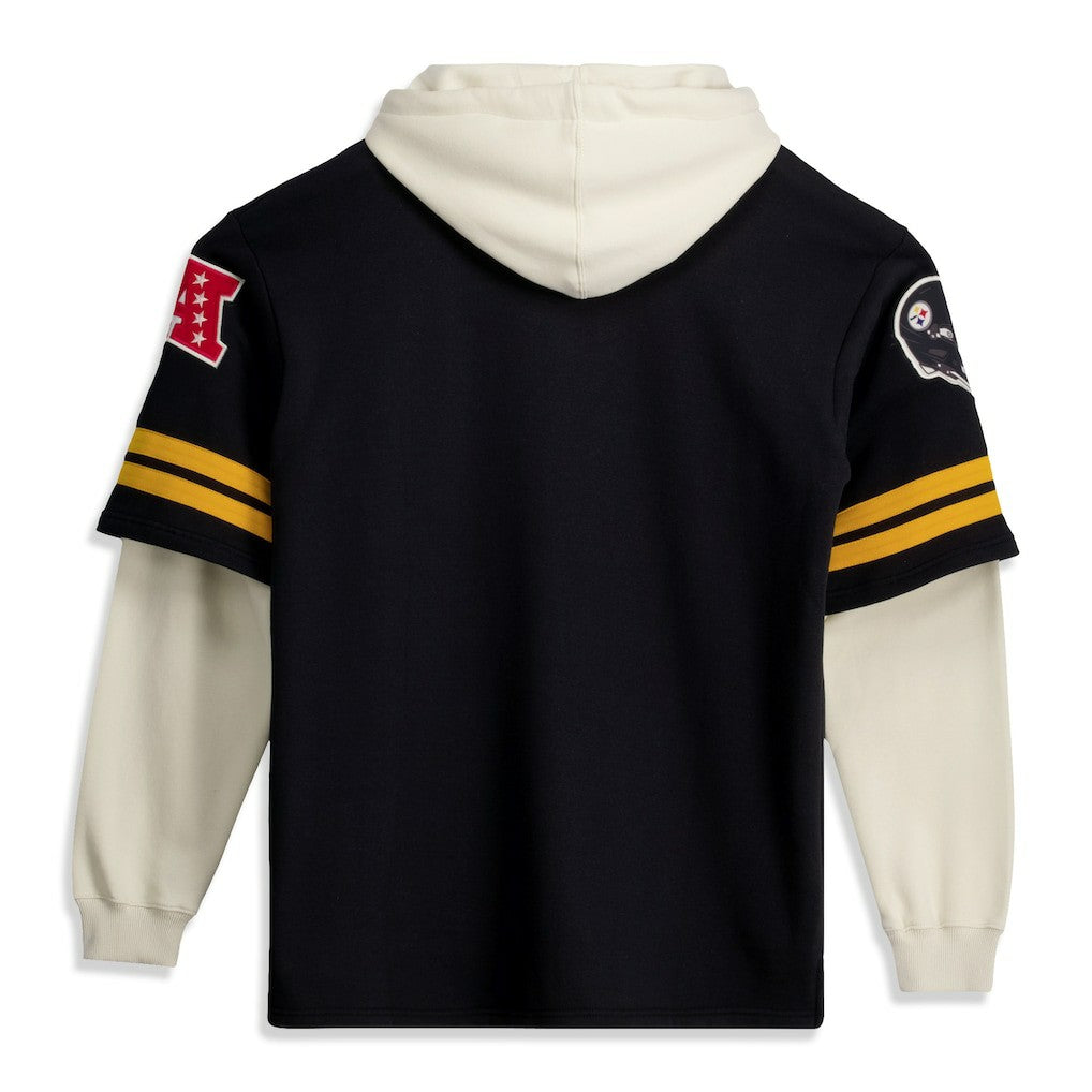 Pittsburgh Steelers '47 Big & Tall Split Zone Cornerback V-Neck Hoodie - Black for sale