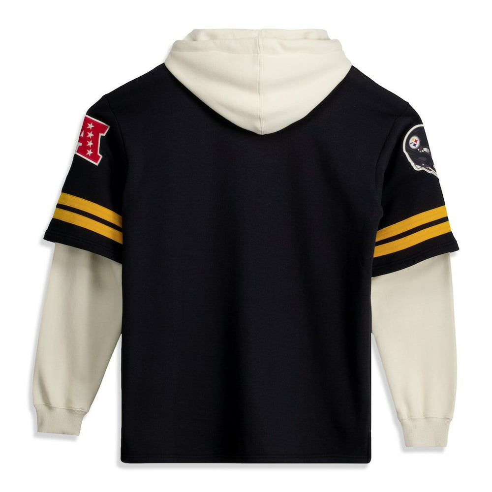 Pittsburgh Steelers '47 Big & Tall Split Zone Cornerback V-Neck Hoodie - Black for sale