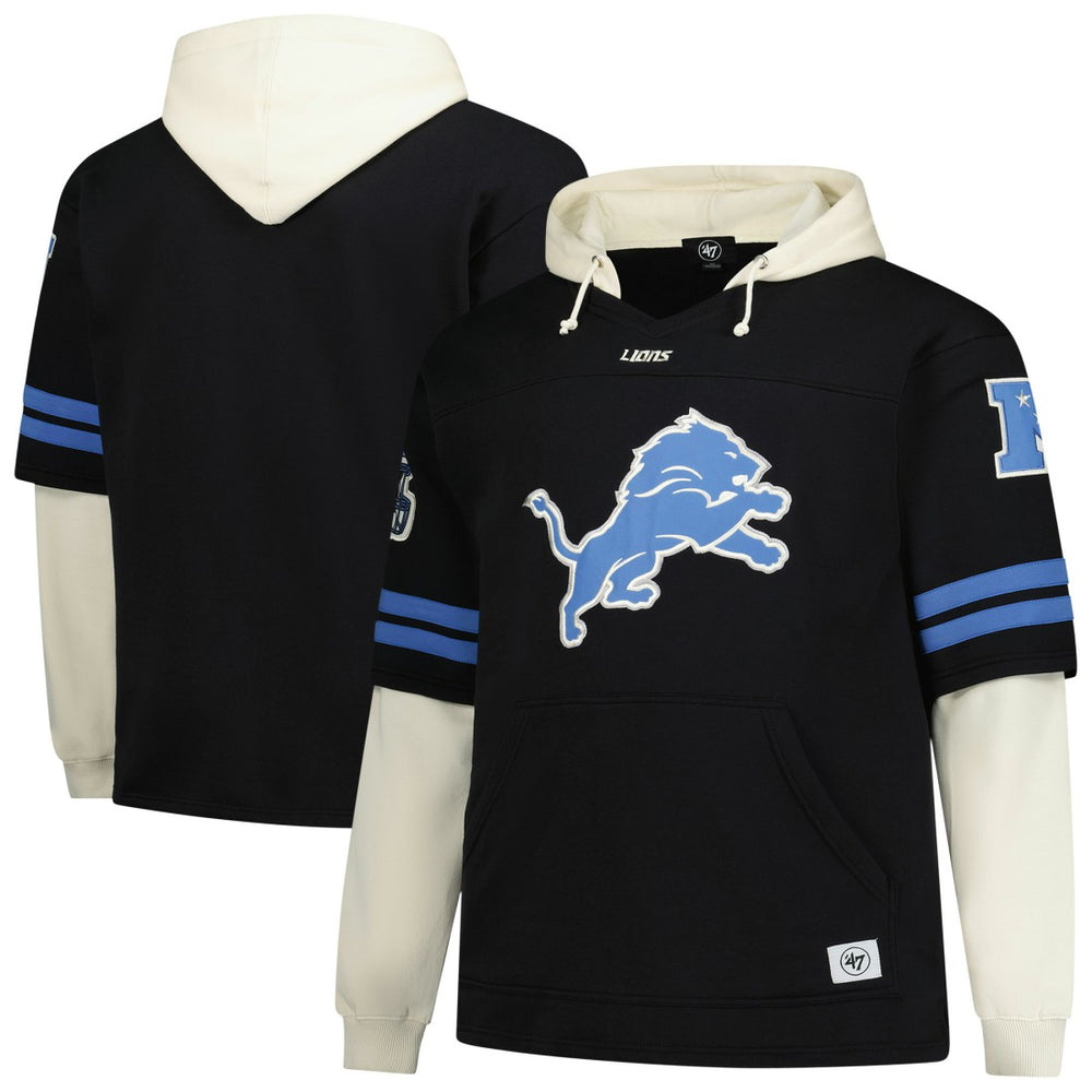 Detroit Lions '47 Big & Tall Split Zone Cornerback V-Neck Hoodie - Black online