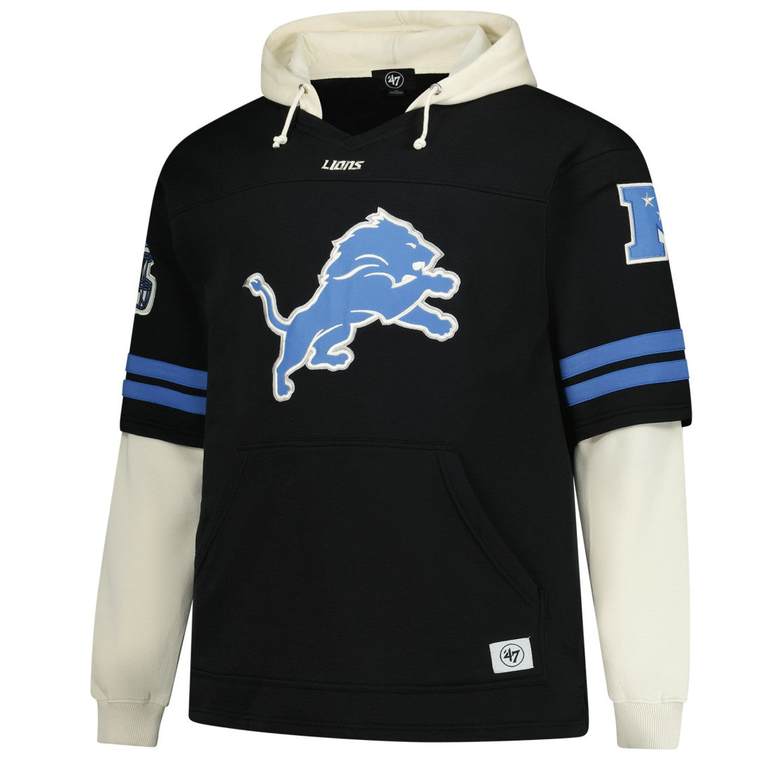 Detroit Lions '47 Big & Tall Split Zone Cornerback V-Neck Hoodie - Black online
