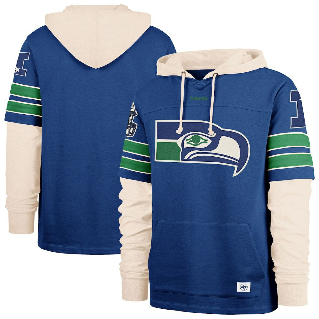 Seattle Seahawks '47 Big & Tall Split Zone Cornerback Hoodie - Royal outlet