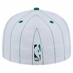 Boston Celtics Wordmark Pinstripe 59FIFTY Fitted Hat - White | New Era on sale