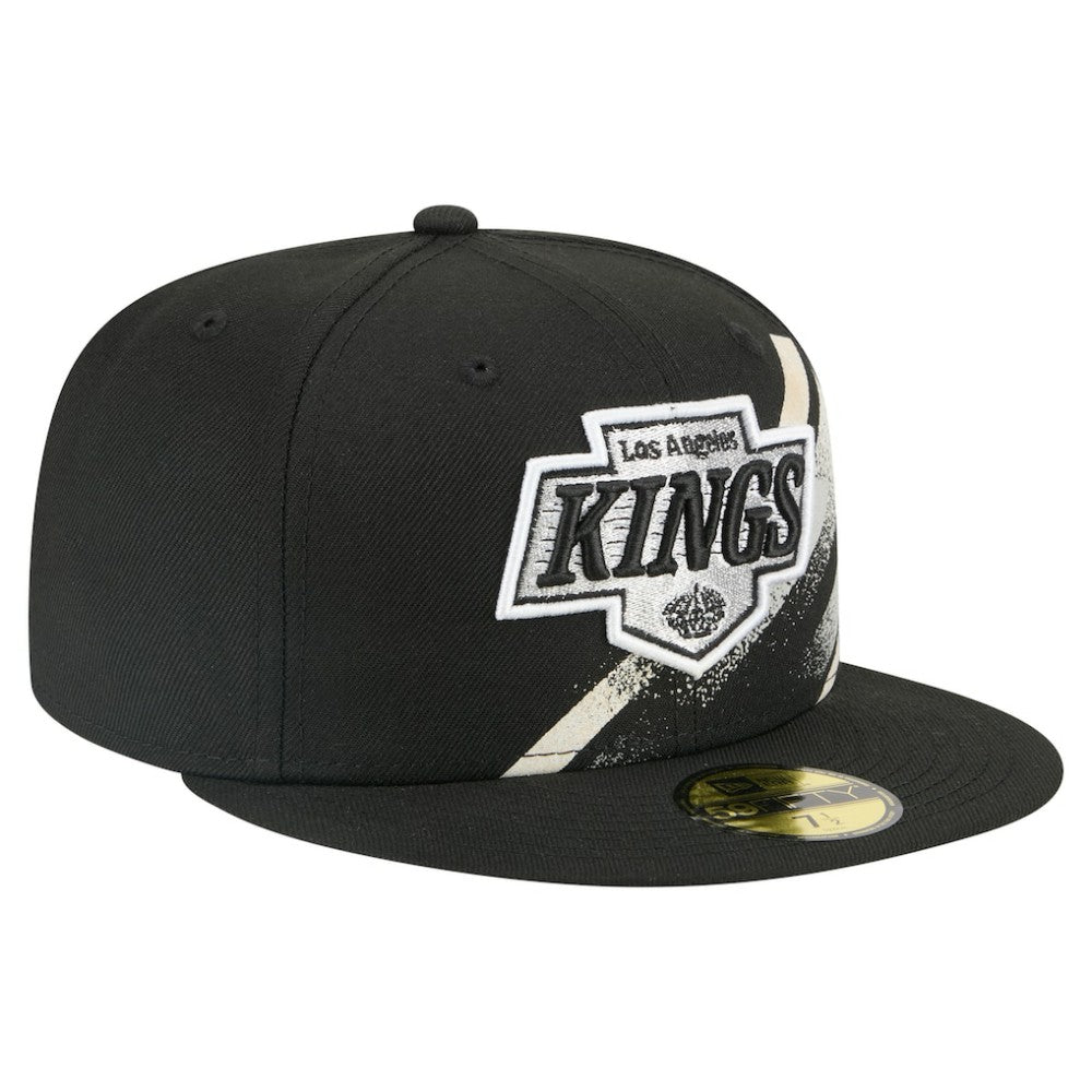 Los Angeles Kings New Era Faded Lines 59FIFTY Fitted Hat Black