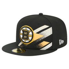 Boston Bruins New Era Faded Lines 59FIFTY Fitted Hat Black