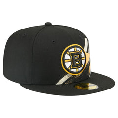 Boston Bruins New Era Faded Lines 59FIFTY Fitted Hat Black