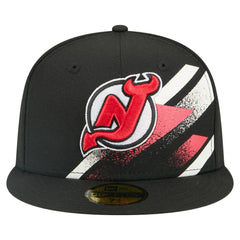 New Jersey Devils New Era Faded Lines 59FIFTY Fitted Hat Black