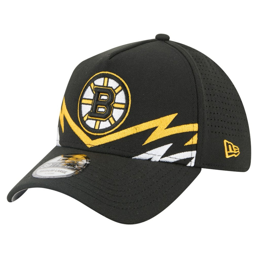 Boston Bruins New Era 39THIRTY A-Frame Perforated Flex Hat Black