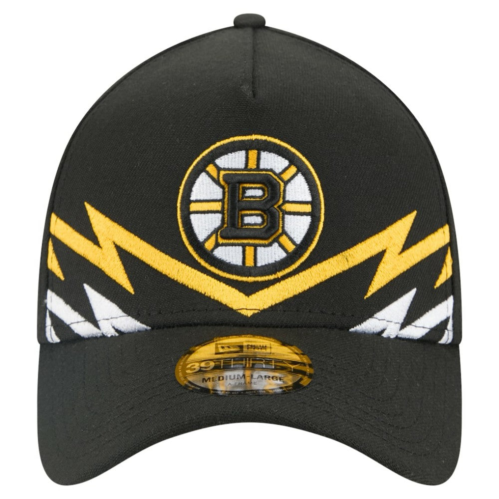 Boston Bruins New Era 39THIRTY A-Frame Perforated Flex Hat Black