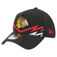 Chicago Blackhawks New Era 39THIRTY A-Frame Perforated Flex Hat Black