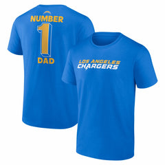 Los Angeles Chargers #1 Dad Jersey T-Shirt - Powder Blue cheap