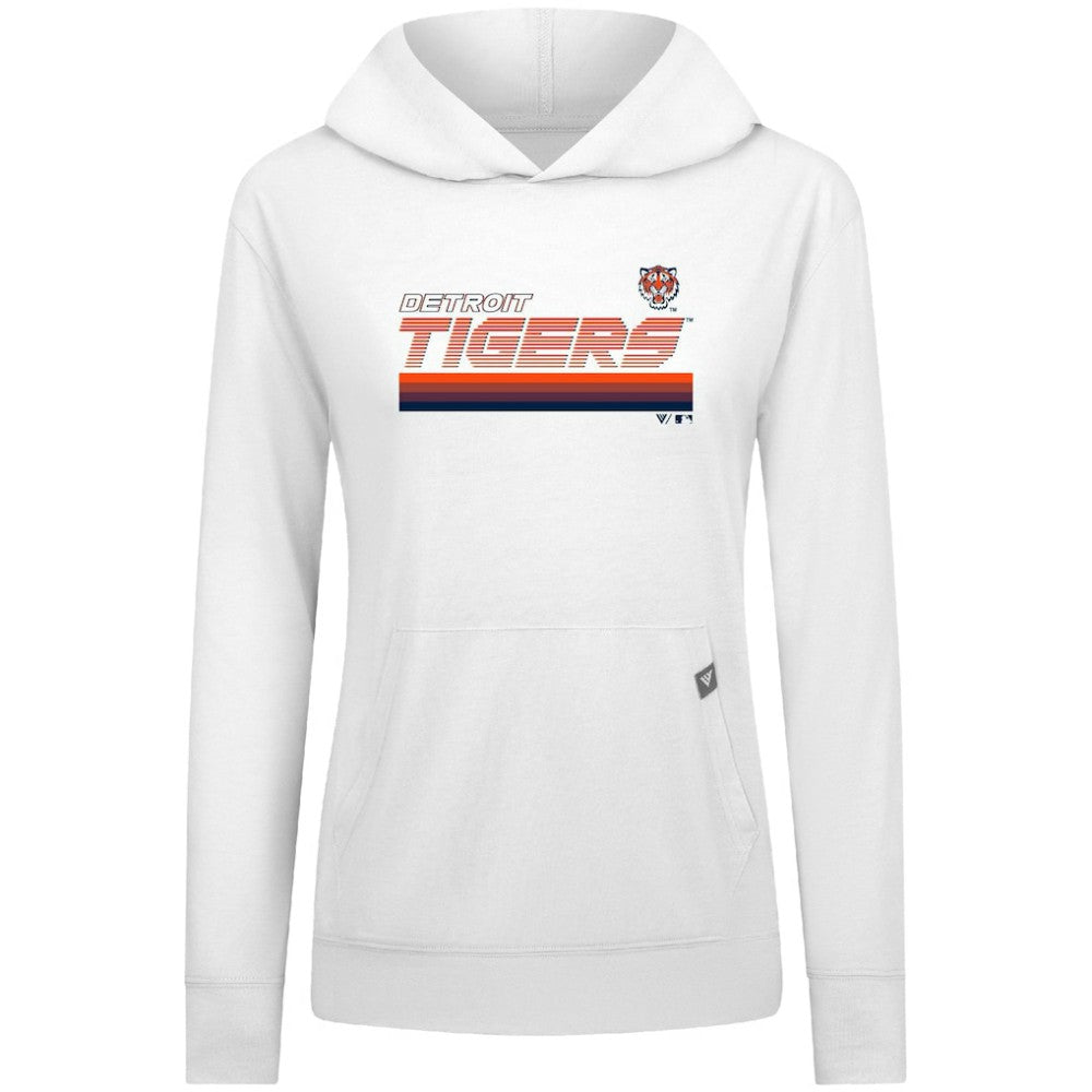 Detroit Tigers Levelwear Women's Relay Breaker Pullover Hoodie - White