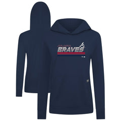 Atlanta Braves Levelwear Women's Relay Breaker Pullover Hoodie - Navy