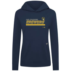 Milwaukee Brewers Levelwear Women's Relay Breaker Pullover Hoodie - Navy