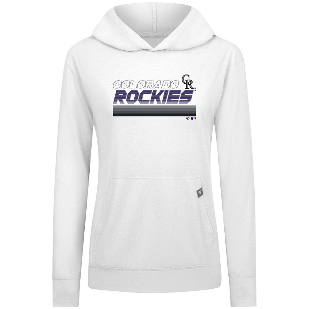 Colorado Rockies Levelwear Women's Relay Breaker Pullover Hoodie - White