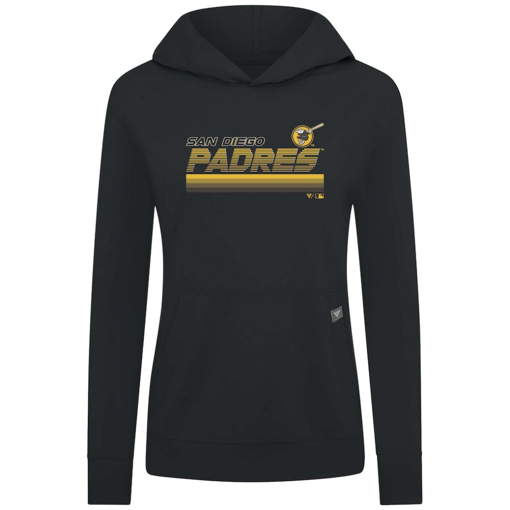 San Diego Padres Levelwear Women's Relay Breaker Pullover Hoodie - Black