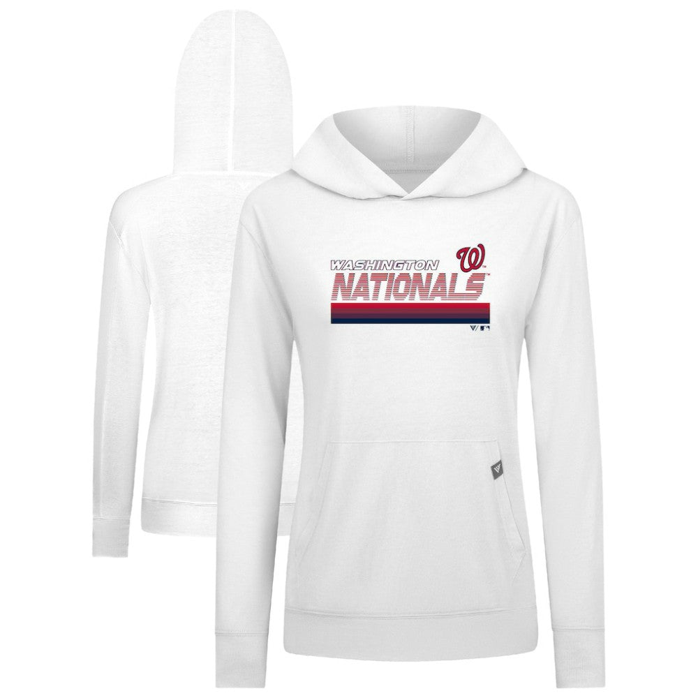 Washington Nationals Levelwear Women's Relay Breaker Pullover Hoodie - White