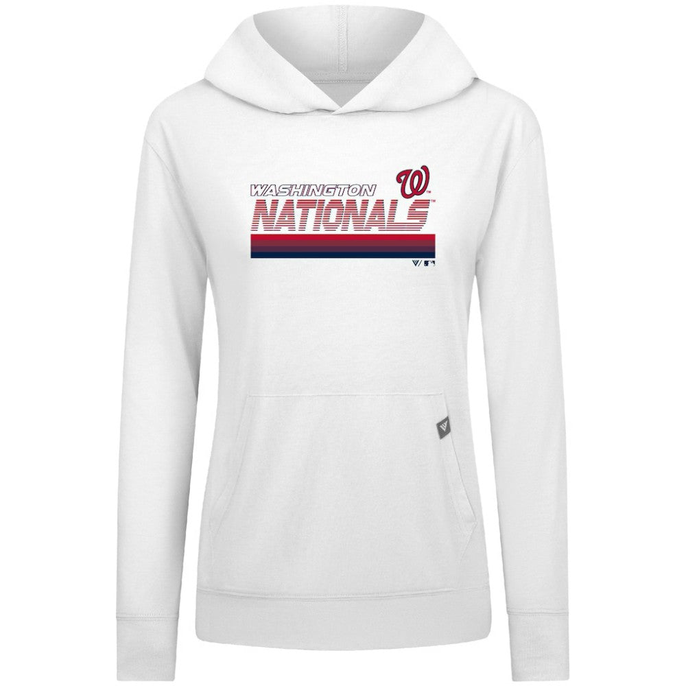 Washington Nationals Levelwear Women's Relay Breaker Pullover Hoodie - White