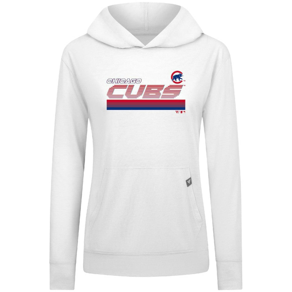 Chicago Cubs Levelwear Women's Relay Breaker Pullover Hoodie - White