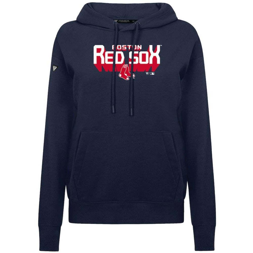 Boston Red Sox Levelwear Women's Adorn Retro 3D Pullover Hoodie - Navy