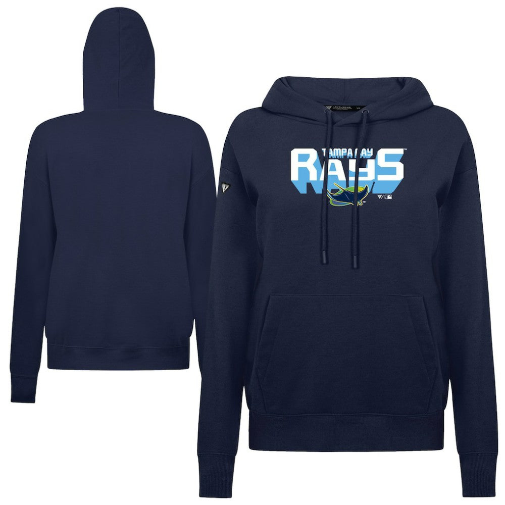 Tampa Bay Rays Levelwear Women's Adorn Retro 3D Pullover Hoodie - Navy