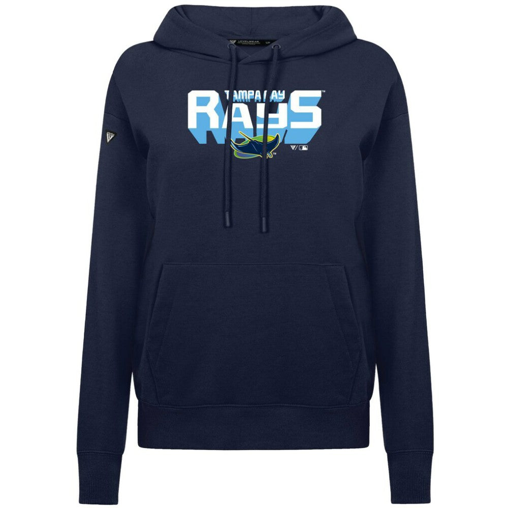 Tampa Bay Rays Levelwear Women's Adorn Retro 3D Pullover Hoodie - Navy