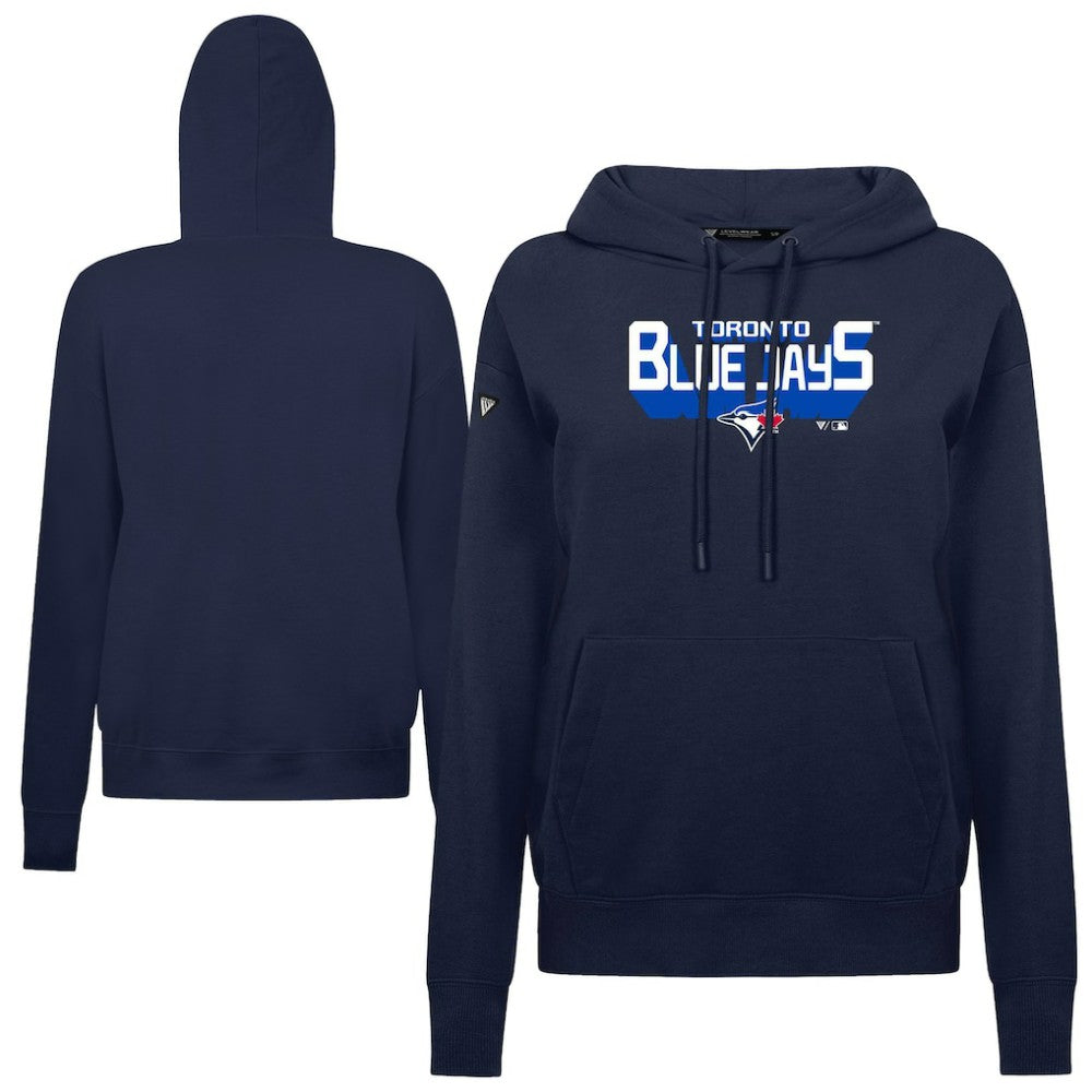 Toronto Blue Jays Levelwear Women's Adorn Retro 3D Pullover Hoodie - Navy