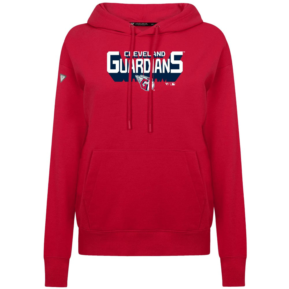 Cleveland Guardians Levelwear Women's Adorn Retro 3D Pullover Hoodie - Red
