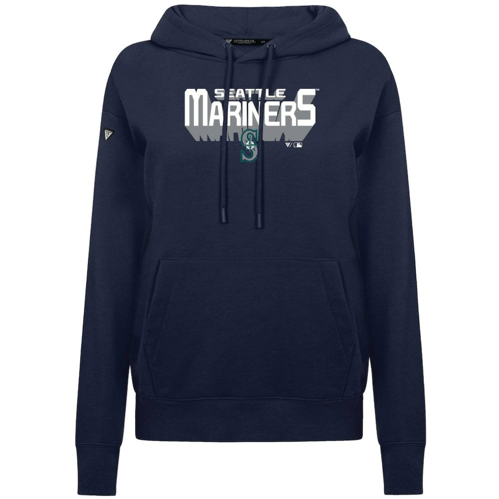 Seattle Mariners Levelwear Women's Adorn Retro 3D Pullover Hoodie - Navy