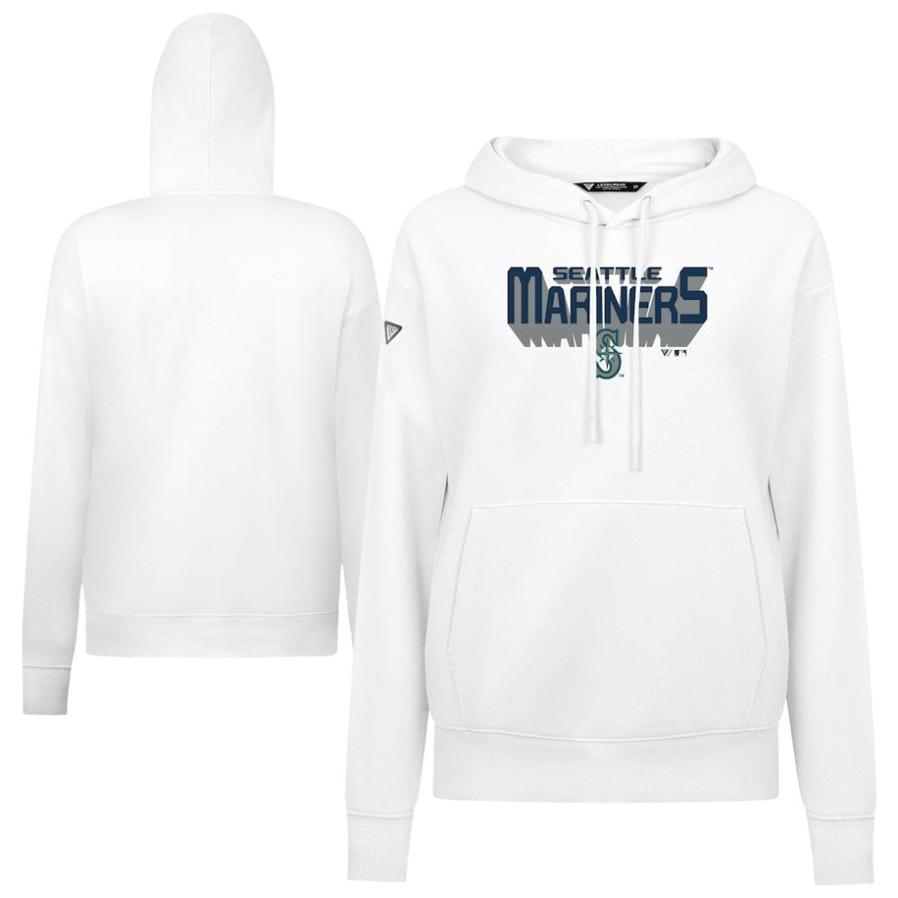 Seattle Mariners Levelwear Women's Adorn Retro 3D Pullover Hoodie - White