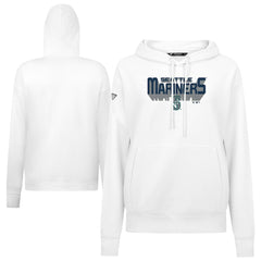 Seattle Mariners Levelwear Women's Adorn Retro 3D Pullover Hoodie - White