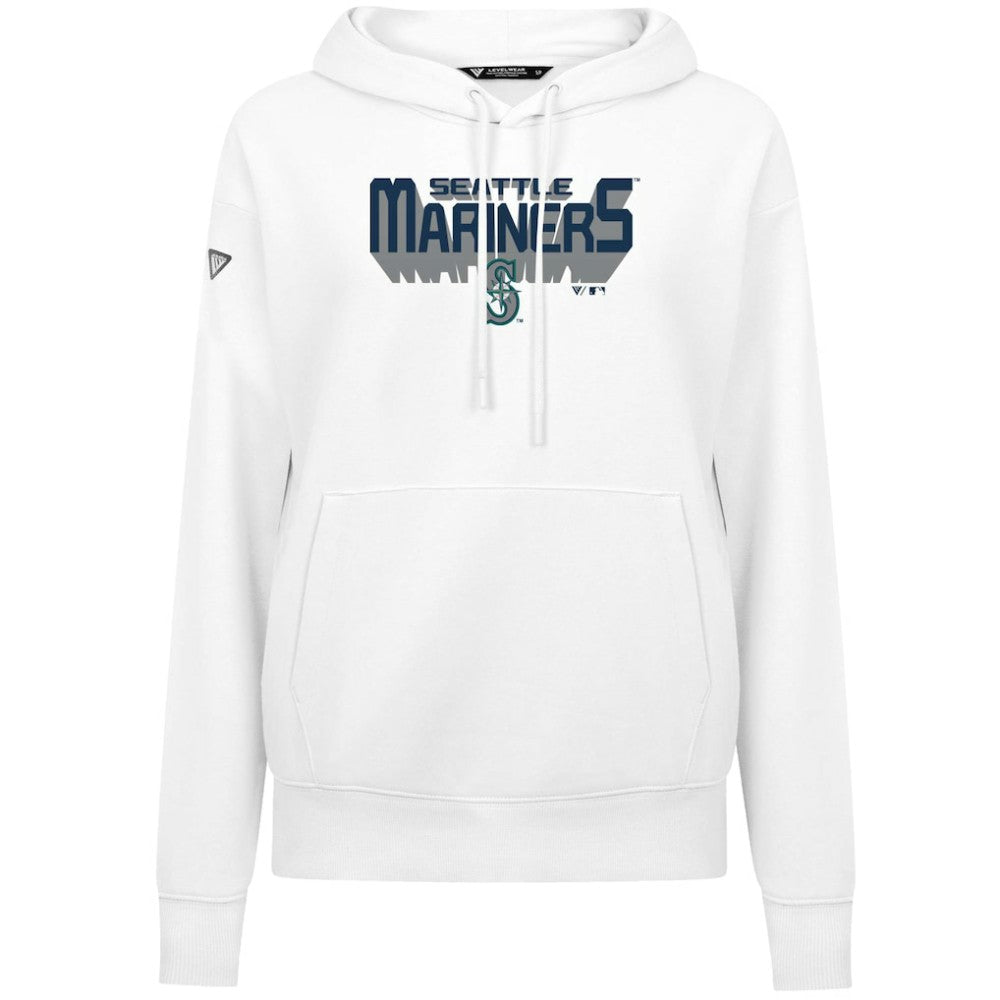 Seattle Mariners Levelwear Women's Adorn Retro 3D Pullover Hoodie - White
