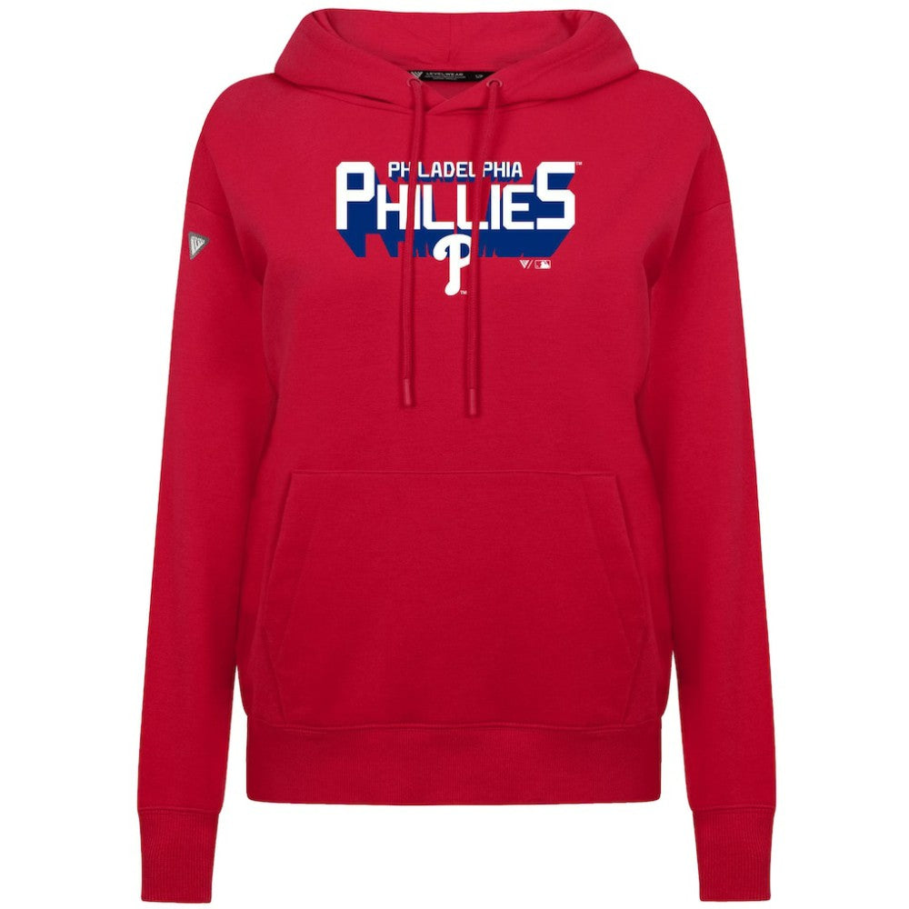 Philadelphia Phillies Levelwear Women's Adorn Retro 3D Pullover Hoodie - Red