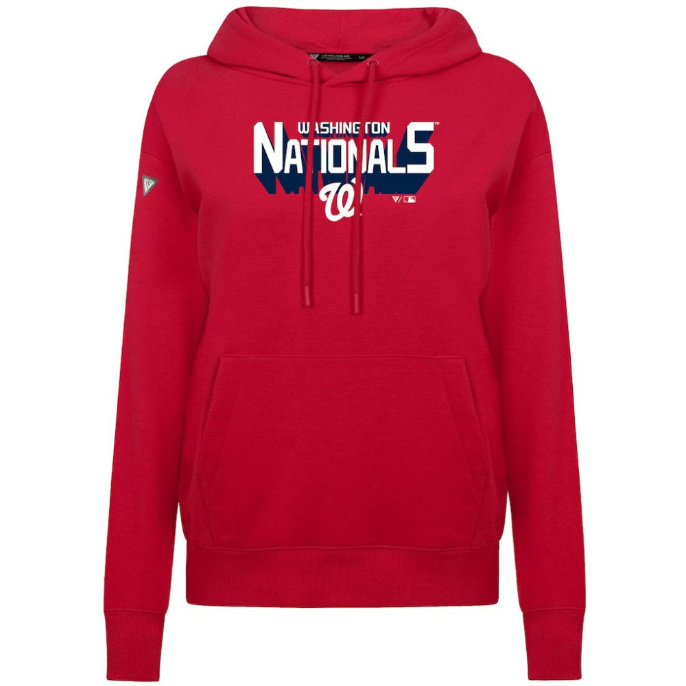 Washington Nationals Levelwear Women's Adorn Retro 3D Pullover Hoodie - Red
