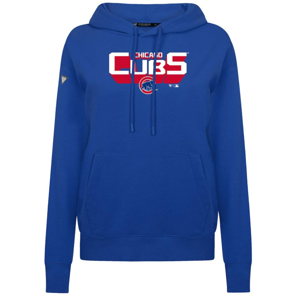 Chicago Cubs Levelwear Women's Adorn Retro 3D Pullover Hoodie - Royal